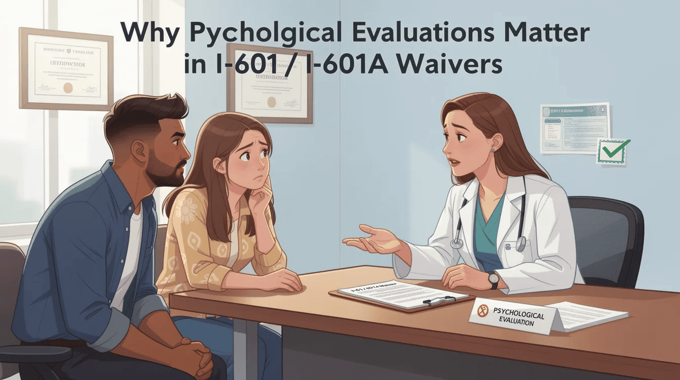 Featured image for “How Psychological Evaluations Help I-601 and I-601A Waiver Cases”